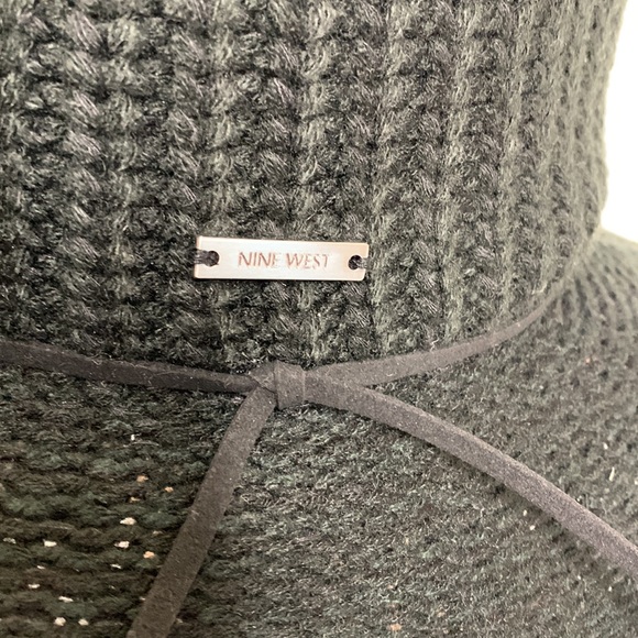 Nine West | Black Knitted Canvas Floppy Derby Hat | Influencer Status Beach Cap - Picture 5 of 13